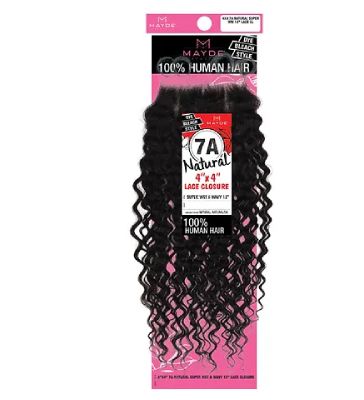 Mayde beauty natural super, Natural super wet n wavy, Wet n wavy 4x4 closure, 7A lace closure, natural super lace closure, Onebeautyworld, 7A, Natural, Super, 12, Wet, N, Wavy, 4x4, Lace, Closure, Mayde, Beauty