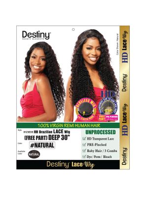 Deep 30 Destiny Virgin Human Hair Brazilian HD Lace Front Wig Beauty Elements