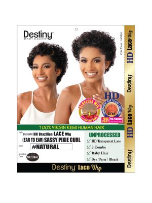 Sassy Pixie Curl Destiny Brazilian Virgin Human Hair HD Lace Front Wig Beauty Elements