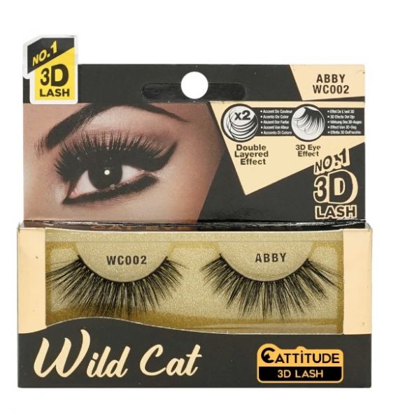 WC002 ABBY Wild Cat Eye 3D Lash Ebin New York