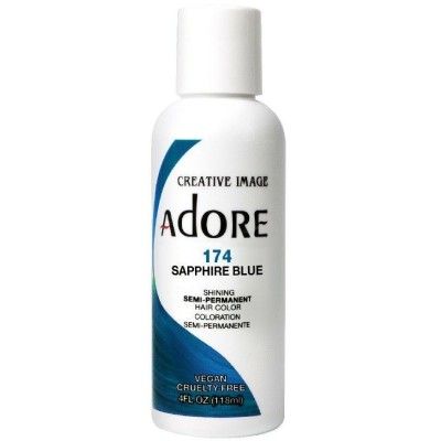 Adore Semi-Permanent Hair color 174 Sapphire Blue, 4 oz
