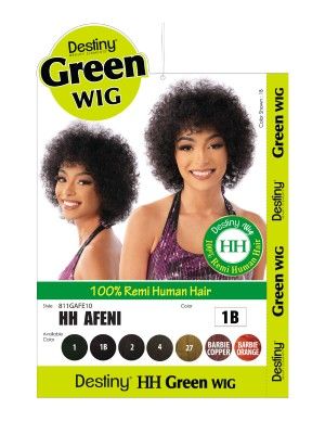 Afeni 100 Remi Human Hair Destiny Green Full Wig Beauty Elements