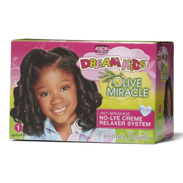 African Pride Dream Kids Olive Miracle Touch-Up Relaxer Regular, African Pride Dream Kids Olive Miracle Touch-Up Relaxer Regular Value Pack, No-lye realxer for kids, dream kids relaxer, regular relaxer for kids, africas no lye relaxer for kids, onebeautyw