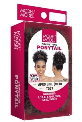 Afro Girl Medium Drawstring Ponytail Model Model