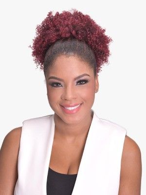 Afro Kinky Coily (4A) Destiny Premium Realistic Fiber Drawstring Hair Bun - Beauty Elements