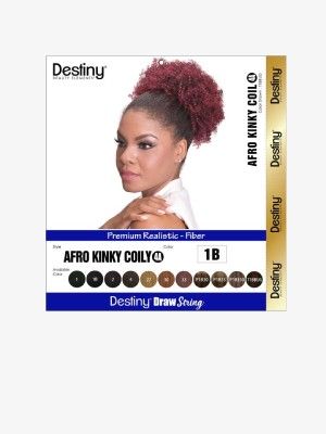 Afro Kinky Ziggly (4C) Destiny Premium Realistic Fiber Drawstring Hair Bun - Beauty Elements