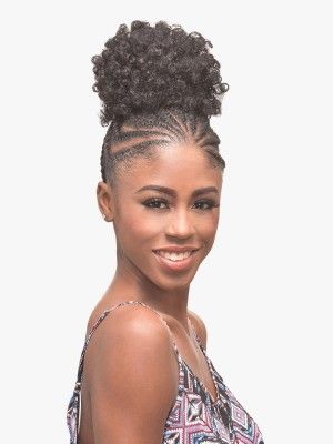 HH Afro Puff (L) Drawstring Destiny 100% Remi Human Hair Bun - Beauty Elements