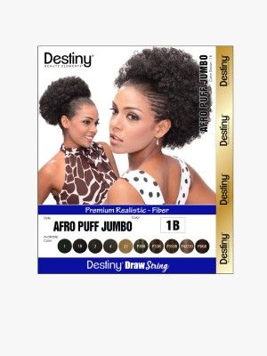Afro Puff Jumbo Destiny Premium Realistic Fiber Drawstring Hair Bun - Beauty Elements
