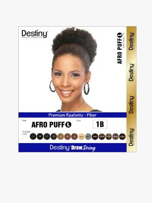 Afro Puff (L) Destiny Premium Realistic Fiber Drawstring Hair Bun - Beauty Elements