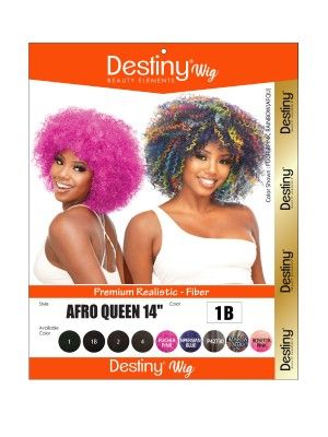 Afro Queen 14 Destiny Premium Realistic Fiber Wig - Beauty Element
