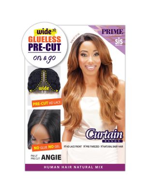 Angie Prime HD Curtain Bangs Human Hair Blend Lace Front Wig Zury Sis