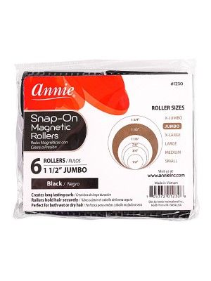 Annie Jumbo Snap On Magnetic Roller Black 1230