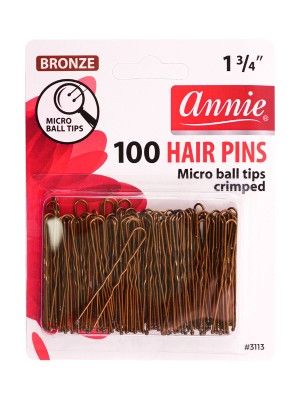 annie hair pin, crimped hair pin, 3113 hair pin, annie crimped hair pin, annie bronze hair pin, onebeautyworld, Annie, Micro, Ball, Tips, Bronze, Crimped, Hair, 3113, 1 3/4, 1Dzn