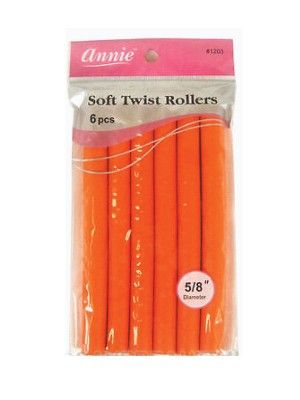 annie soft twist roller, orange soft twist roller, annie orange soft twist roller, 1203 soft twist roller, onebeautyworld, Annie, Orange, 7, Soft, Twist, Roller, 1203, 6Pcs
