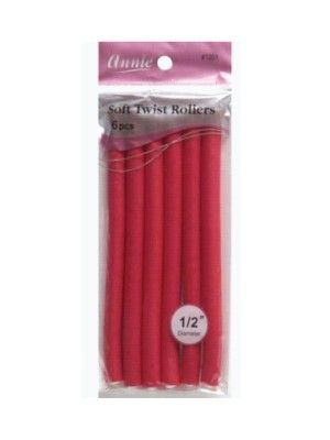 
annie soft twist roller, red soft twist roller, annie red soft twist roller, 1201 soft twist roller, onebeautyworld, Annie, Red, 7, Soft, Twist, Roller, 1201, 6Pcs