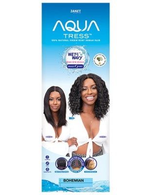 Aqua Deep Part Lace Bohemian 100% Virgin Remi Human Hair Wig By Janet Collection