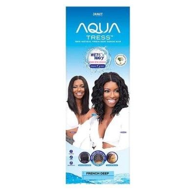 Aqua Deep Part Lace French Deep 100% Virgin Remi Human Hair Wig By Janet Collection