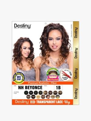 NH Beyonce Destiny Premium Realistic Fiber HD Transparent Lace Front Wig - Beauty Elements