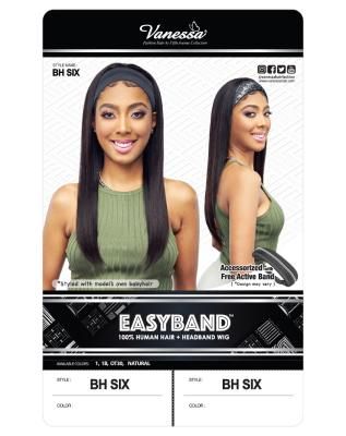 BH Six 100 Human Hair Headband Lace Front Wig By EasyBand - Vanessa