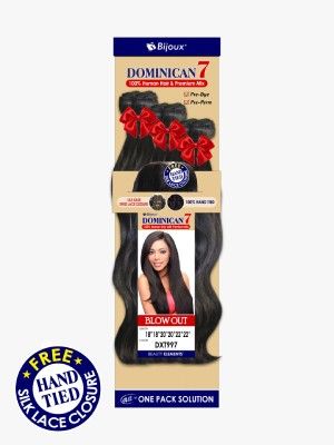 Blow Out HH Dominican7 100% Human Hair With Swiss Lace Closure Hair Bundle - Beauty Elements