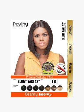 Blunt Yaki 12 Inch Destiny Premium Realistic Fibre Lace Wig - Beauty Elements
