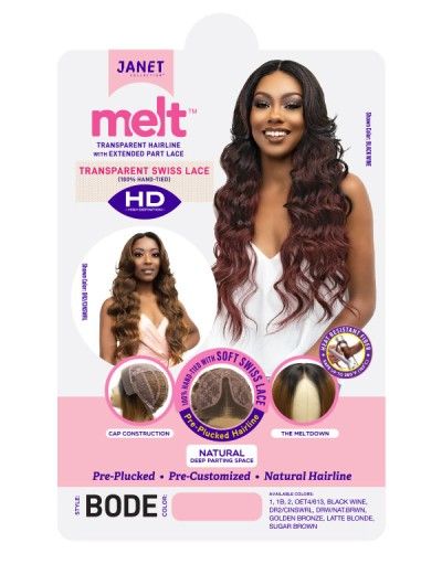 Bode Melt Premium Synthetic Fiber Extended Part Swiss Lace Wig By Janet Collection