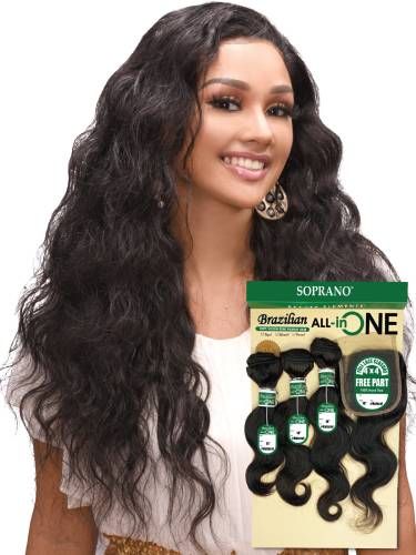 Body Soprano HH Brazilian Hair Bundle With 4x4 Lace Closure - Beauty Element