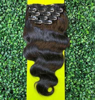 Body Wave 18 Inch Rio 100 Remy Virgin Human Hair Clip in Extension