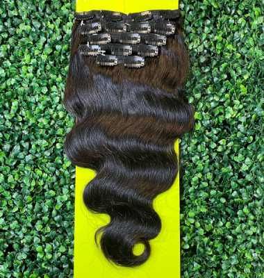 Body Wave 22 Inch Rio 100 Remy Virgin Human Hair Clip in Extension