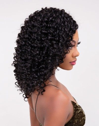 Bohemian 18 Inch 100% Virgin Remy Human Hair Deep Part Lace Front Wig By Janet Collection