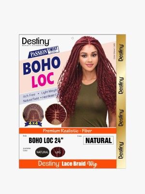 Boho Loc 24 Inch Premium Realstic Fiber 4X4 Lace Braided Wig - Beauty Element