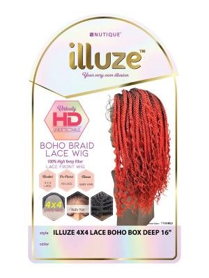 Boho Water Locs 16 4X4 Illuze HD Lace Front Wig Nutique