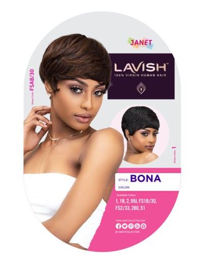Bona Lavish 100% Natural Virgin Remy Human Hair Full lace Wig By Janet Collection