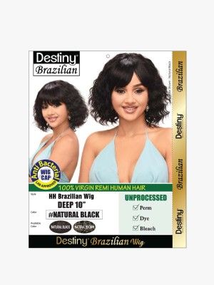 Deep 10 Inch Virgin Remi HH Brazilian Full Wig - Beauty Elements