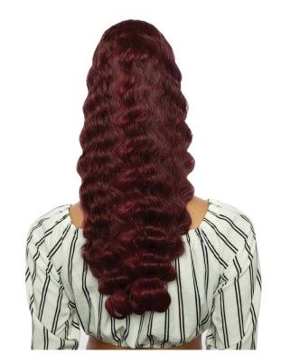 BSWNT07 - Crimp Wave Wrap N Tie 22 Human Hair Blend Ponytail Brown Sugar Mane Concept