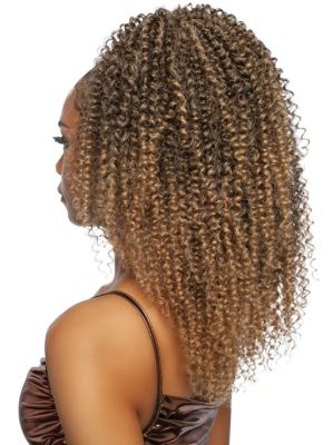 Spiral Straw Curl WNT 18 Brown Sugar Drawstring Ponytail Mane Concept