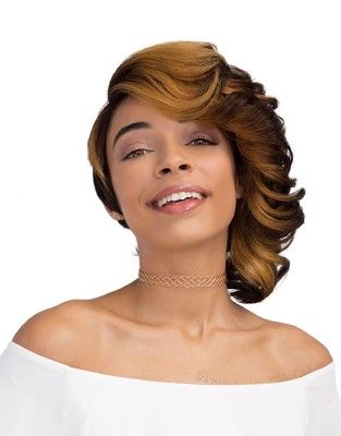 Bubble Brazilian Scent Pre Tweezed Human Hair Blend Lace Front Wig By Janet Collection