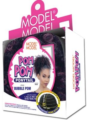 Bubble Pom Pom Drawstring Ponytail Model Model