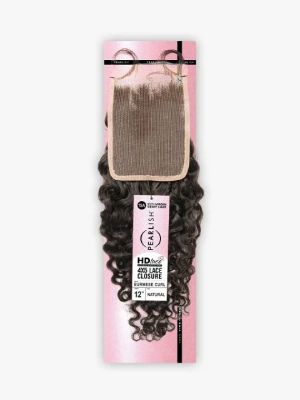 15A Burmese Curl 12 Pearlish Virgin Remy Human Hair 4x5 HD Lace Closure Sensationnel