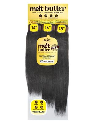 12A Melt Butter Natural Straight 3PCS Unprocessed Remy Human Hair Bundle Janet Collection