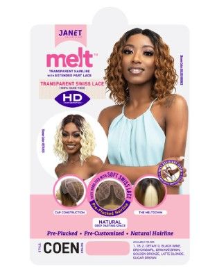 Coen Melt Premium Synthetic Fiber Extended Part Lace Wig By Janet Collection