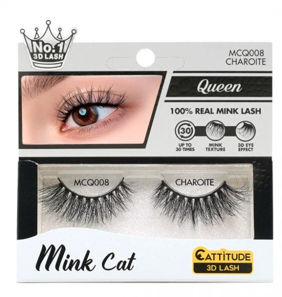 MCQ008 CHAROITE Queen Mink Cat 100% Real Mink Lash Ebin New York