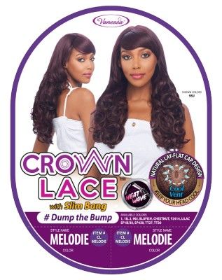 CL Melodie Synthetic Hair Lace Front Wig By Crown Lace - Vanessa