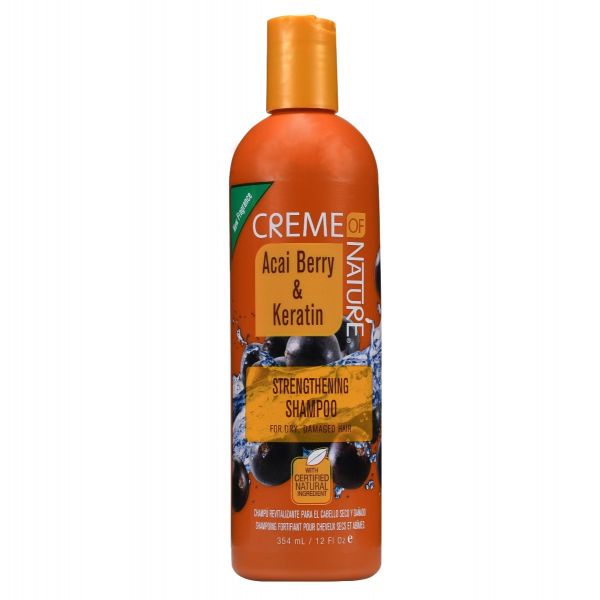 creme of nature argan oil shampoo, Creme Of Nature Acai Berry & Keratin Strengthening Shampoo, 12 oz, Creme, Of, Nature, Acai, Berry, Keratin, Strengthening, Shampoo, repair, damage hair, dry hair, gently cleansing hair, natural ingredients, authentic, lo
