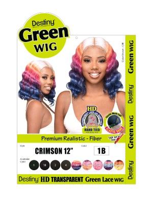 Crimson 12 Destiny Premium Realistic Fiber HD Green Lace Wig- Beauty Element