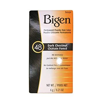 Bigen Permanent Hair Color Powder 48 Dark Chestnut, 0.21 oz