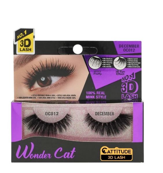OC012 December Wonder Cat 3D Faux Mink Lash Ebin New York