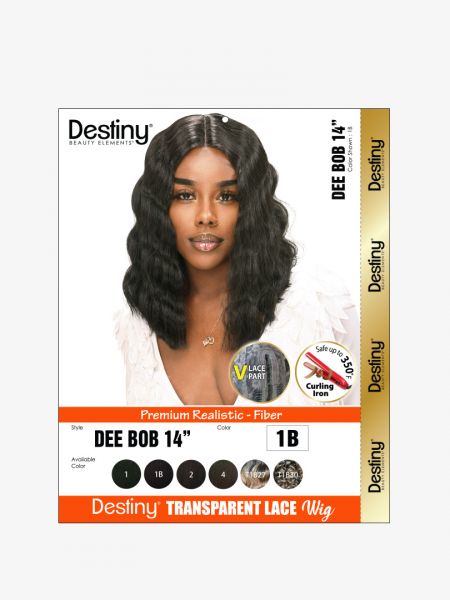 Dee Bob 14 Inch Destiny Premium Realistic Fiber Transparent Lace Front Wig - Beauty Elements