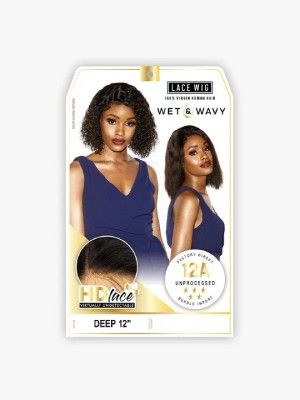 Deep 12 Unprocessed Virgin Human Hair 12A Wet & Wavy HD Lace Front Wig Sensationnel