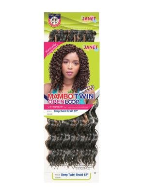 Deep Twist 12 Inch Twin loop Crochet Braid By Janet Collection